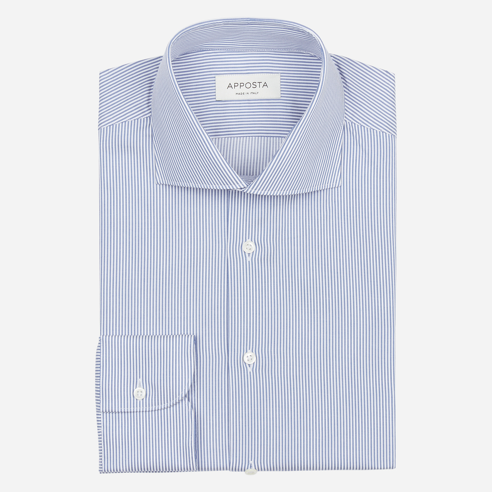 Hemd  streifen  hellblau baumwolle twill, kragenform  hoher spreizkragen mi günstig online kaufen