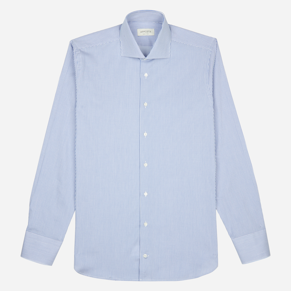Hemd  streifen  hellblau baumwolle twill, kragenform  hoher spreizkragen mi günstig online kaufen