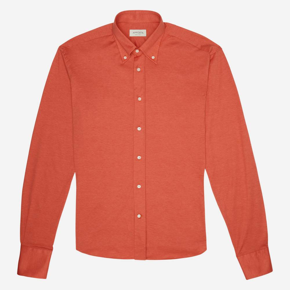 Hemd  einfarbig  rot baumwolle jersey doppelt gezwirnt, kragenform  button- günstig online kaufen