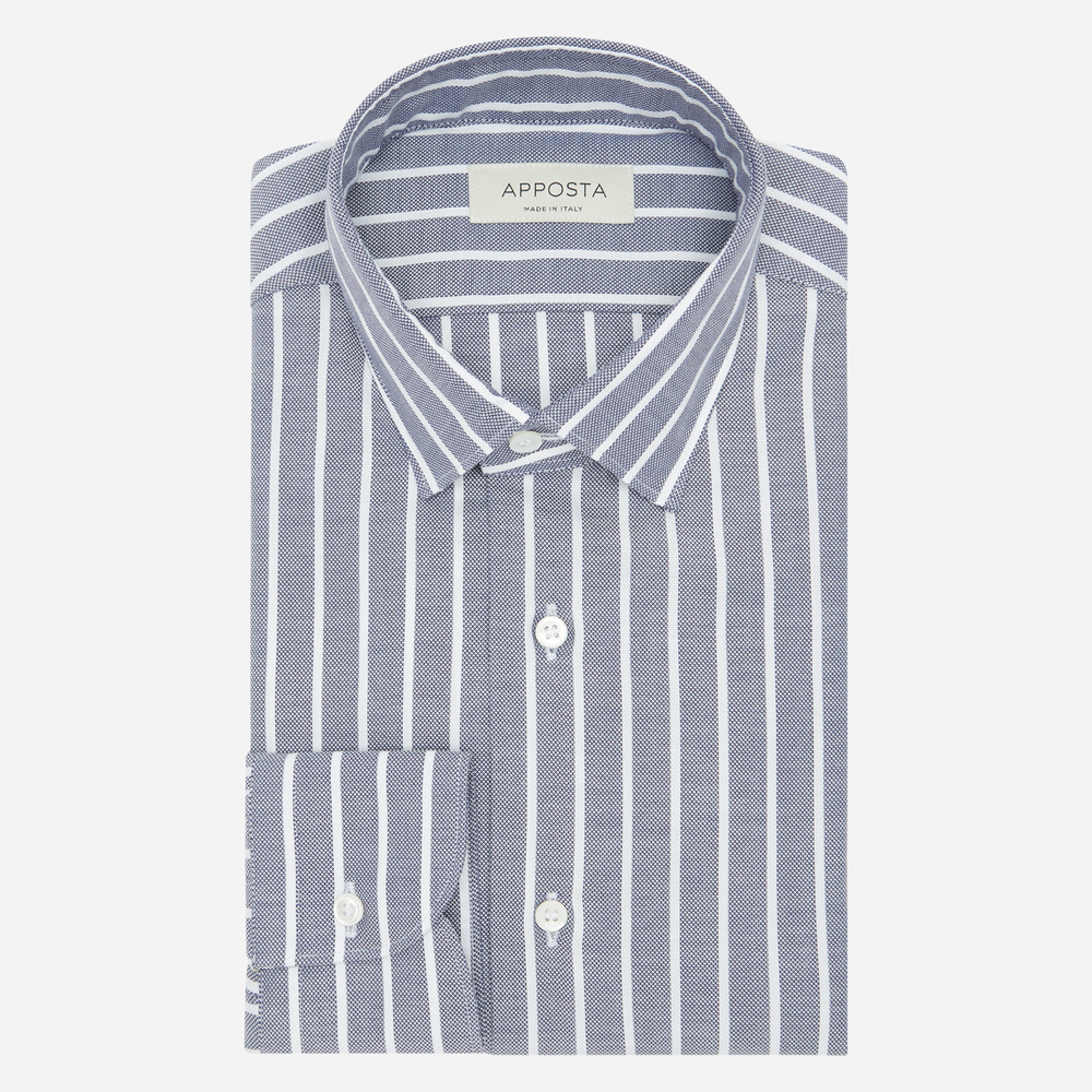 Hemd  streifen  marineblau baumwollstretch pinpoint oxford, kragenform  mod günstig online kaufen