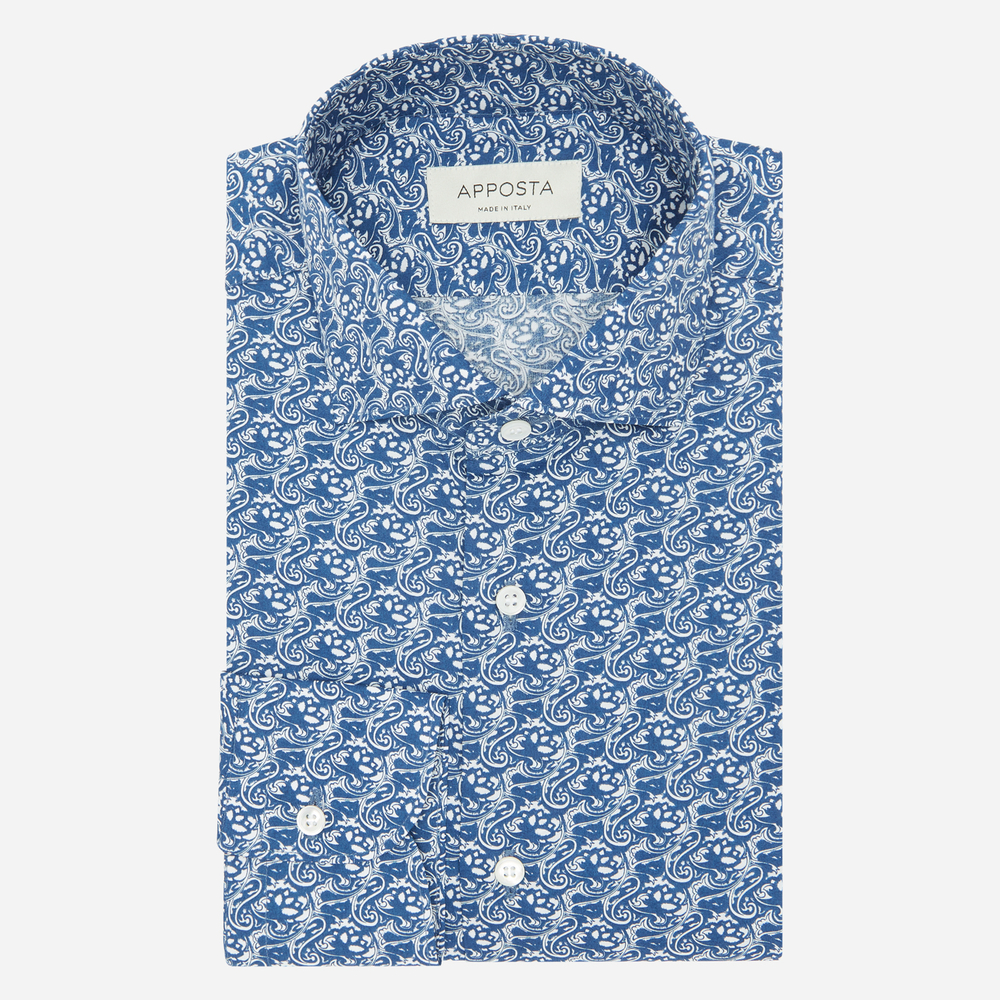 Hemd  blumenmuster  marineblau baumwolle leinwandbindung, kragenform  moder günstig online kaufen