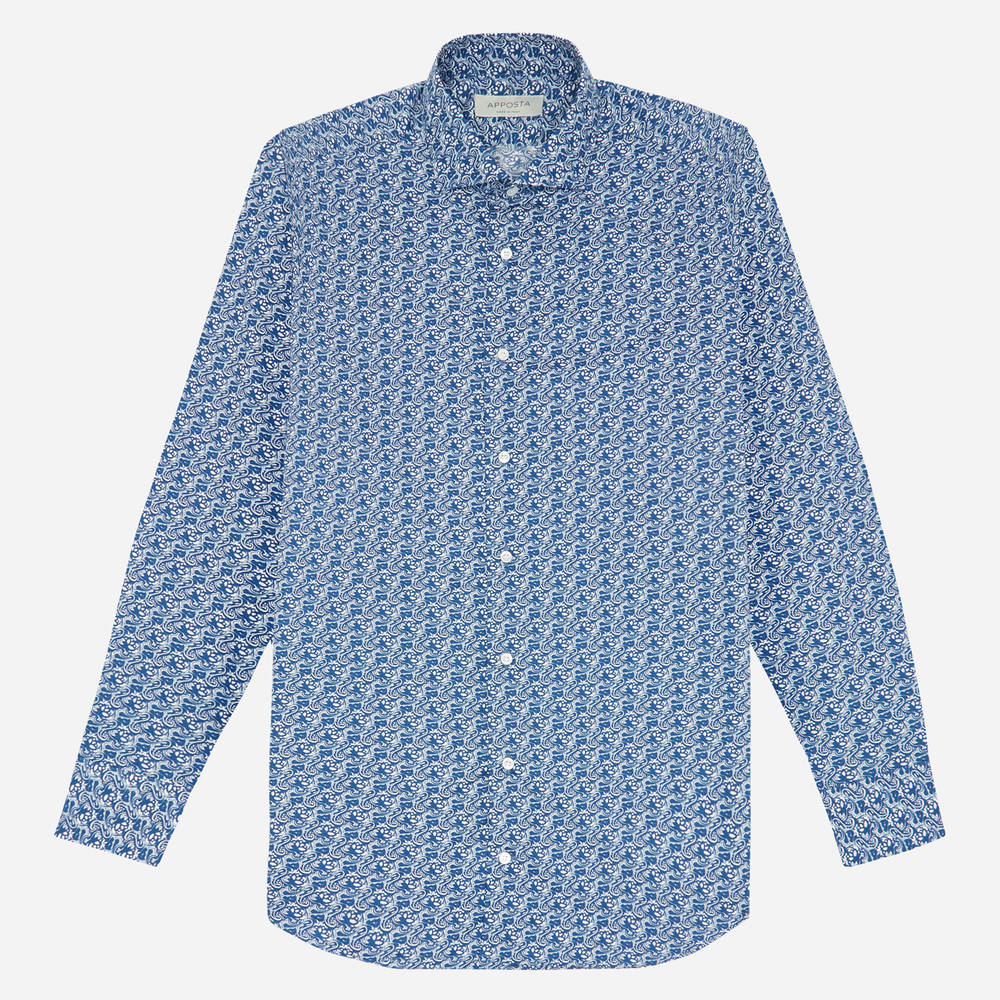 Hemd  blumenmuster  marineblau baumwolle leinwandbindung, kragenform  moder günstig online kaufen