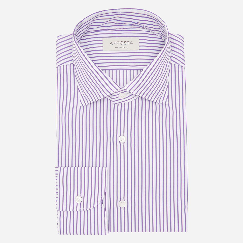 Hemd  streifen  violett baumwolle twill, kragenform  halb-gespreizter krage günstig online kaufen