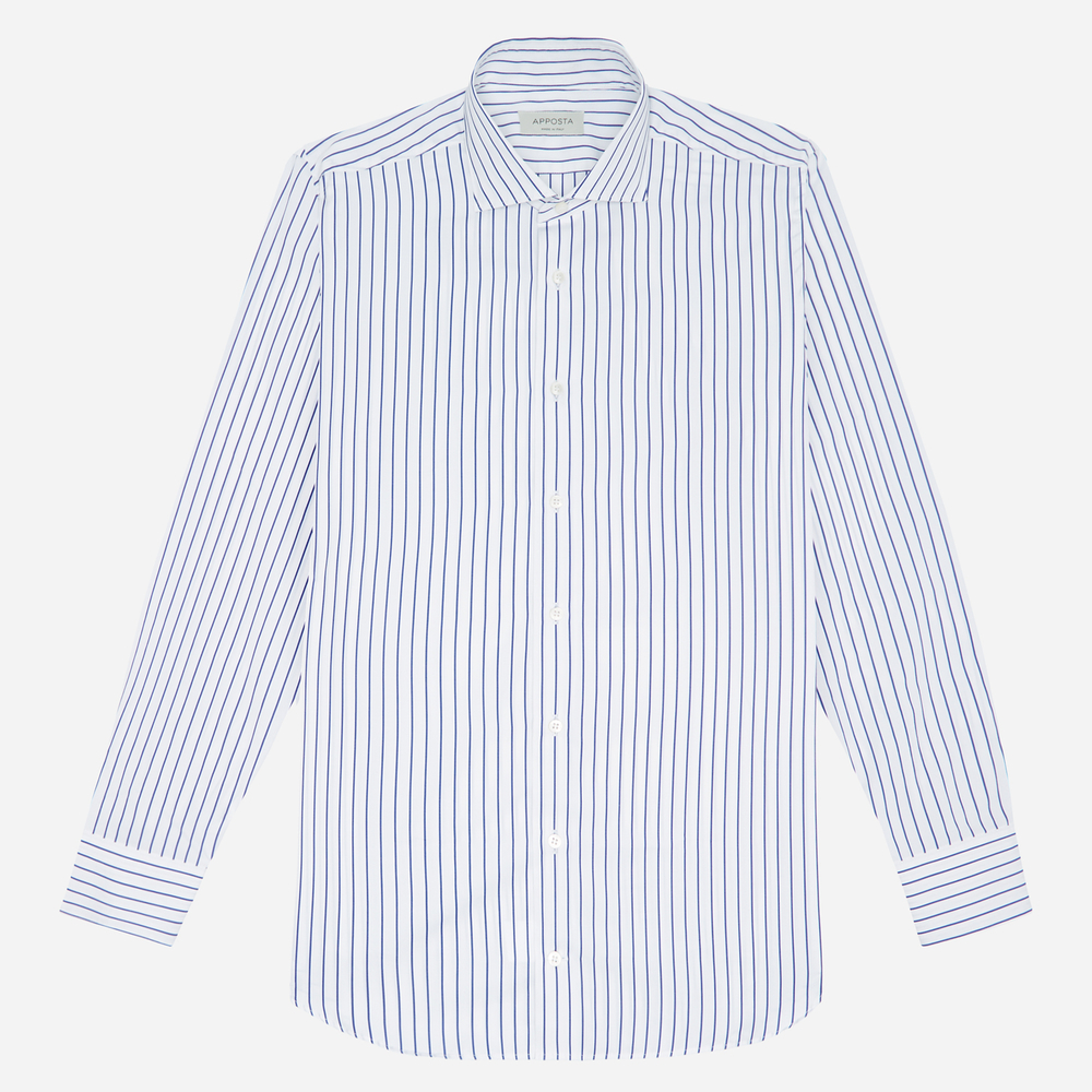 Hemd  streifen  marineblau baumwolle popeline, kragenform  niedriger spreiz günstig online kaufen