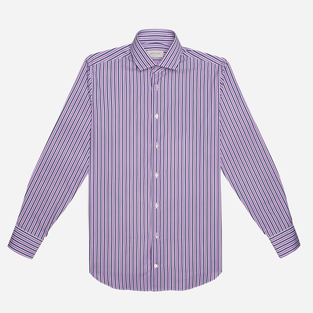 Hemd  streifen  violett baumwolle popeline, kragenform  modernisierter spre günstig online kaufen
