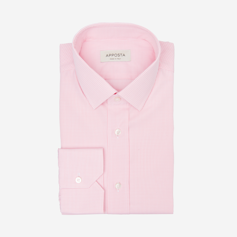 Hemd  klein kariert  rosa baumwolle leinwandbindung doppelt gezwirnt, krage günstig online kaufen