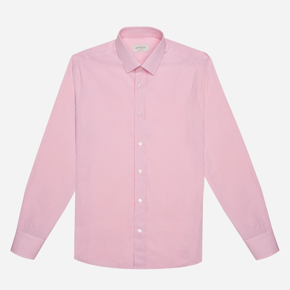 Hemd  klein kariert  rosa baumwolle leinwandbindung doppelt gezwirnt, krage günstig online kaufen