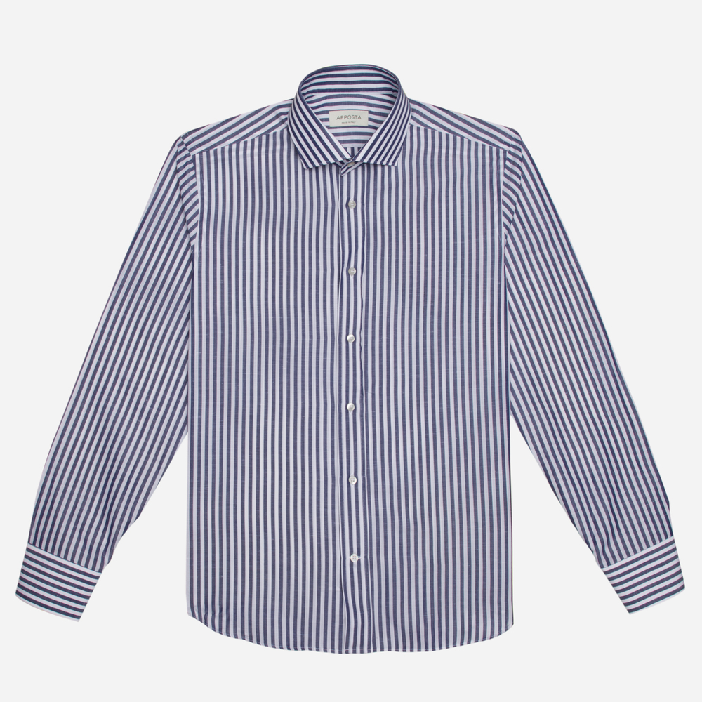 Hemd  streifen  marineblau baumwoll-leinen leinwandbindung, kragenform  mod günstig online kaufen