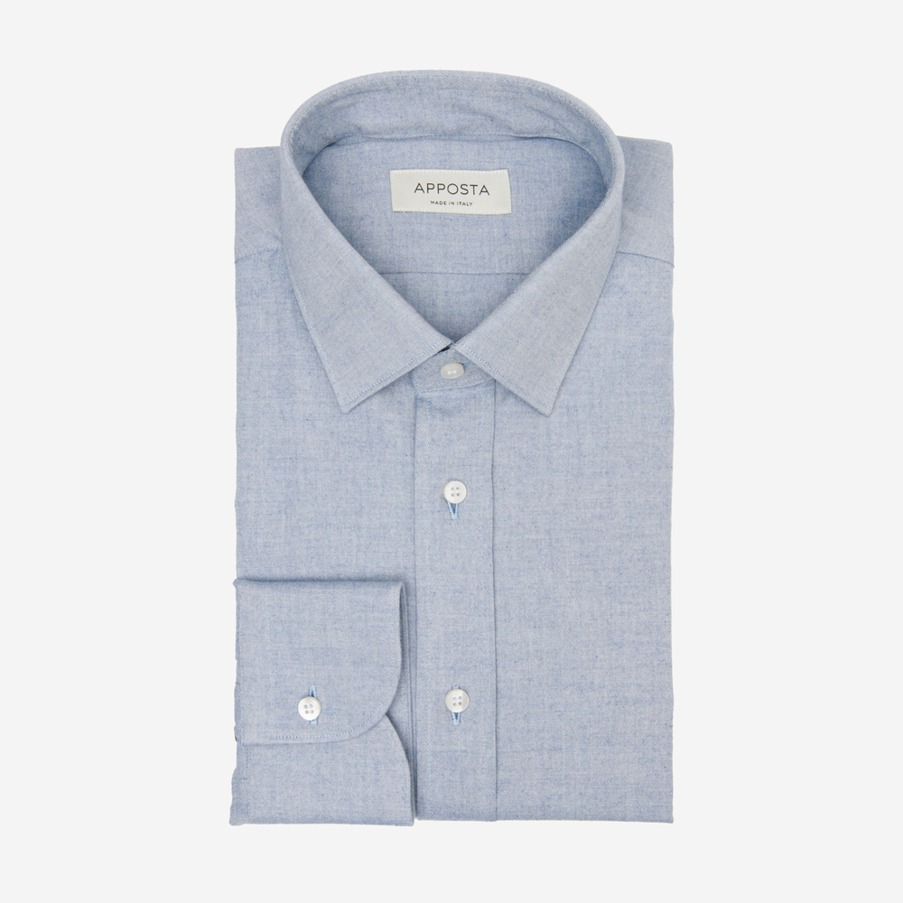 Hemd  einfarbig  marineblau flanell pinpoint oxford doppelt gezwirnt, krage günstig online kaufen