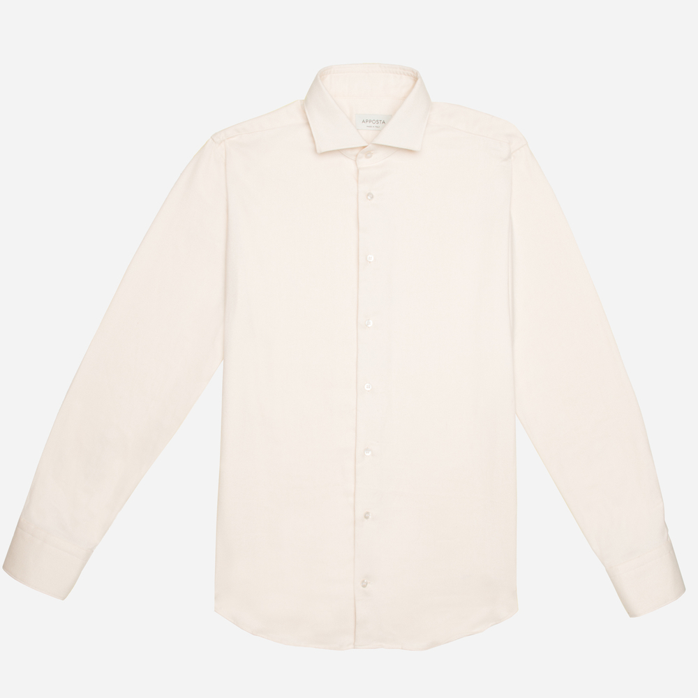 Hemd  einfarbig  weiß flanell twill doppelt gezwirnt, kragenform  modernisi günstig online kaufen