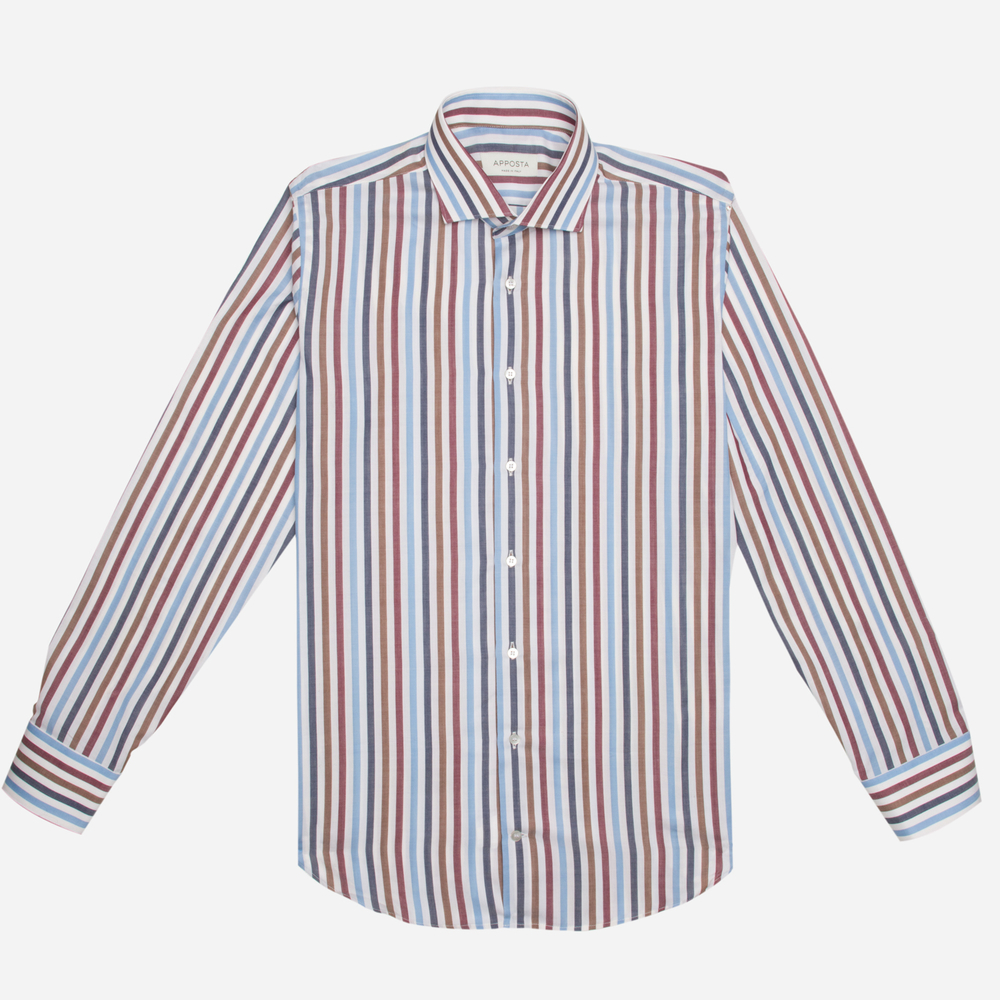Hemd  streifen  multi baumwoll-wolle twill, kragenform  modernisierter spre günstig online kaufen