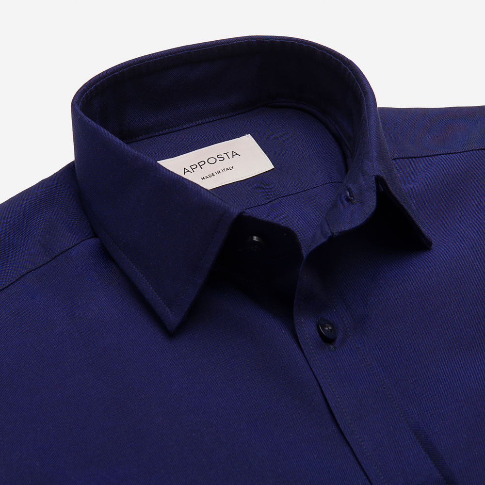 Hemd  einfarbig  marineblau baumwolle oxford, kragenform  niedriger spitzkr günstig online kaufen