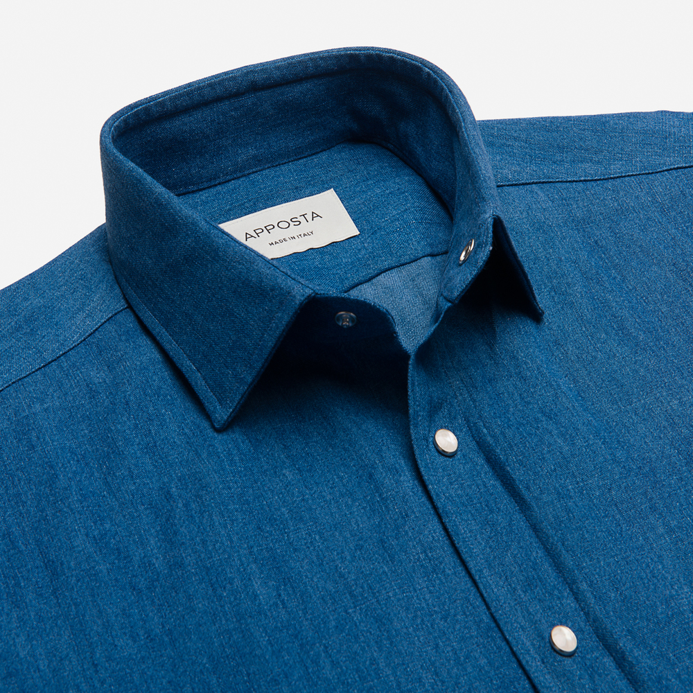 Hemd  einfarbig  marineblau baumwolle denim, kragenform  modernisierter spi günstig online kaufen