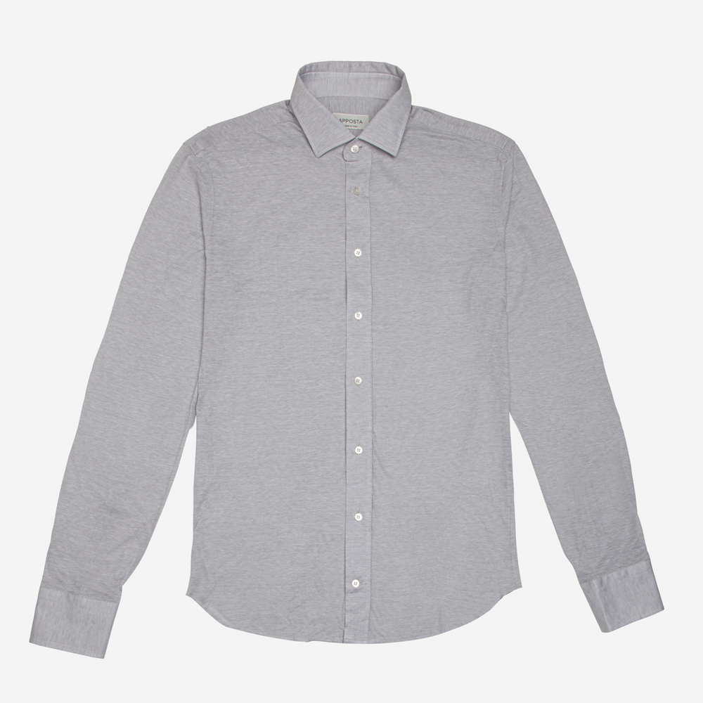 Hemd  einfarbig  grau baumwolle jersey, kragenform  modernisierter spitzkra günstig online kaufen