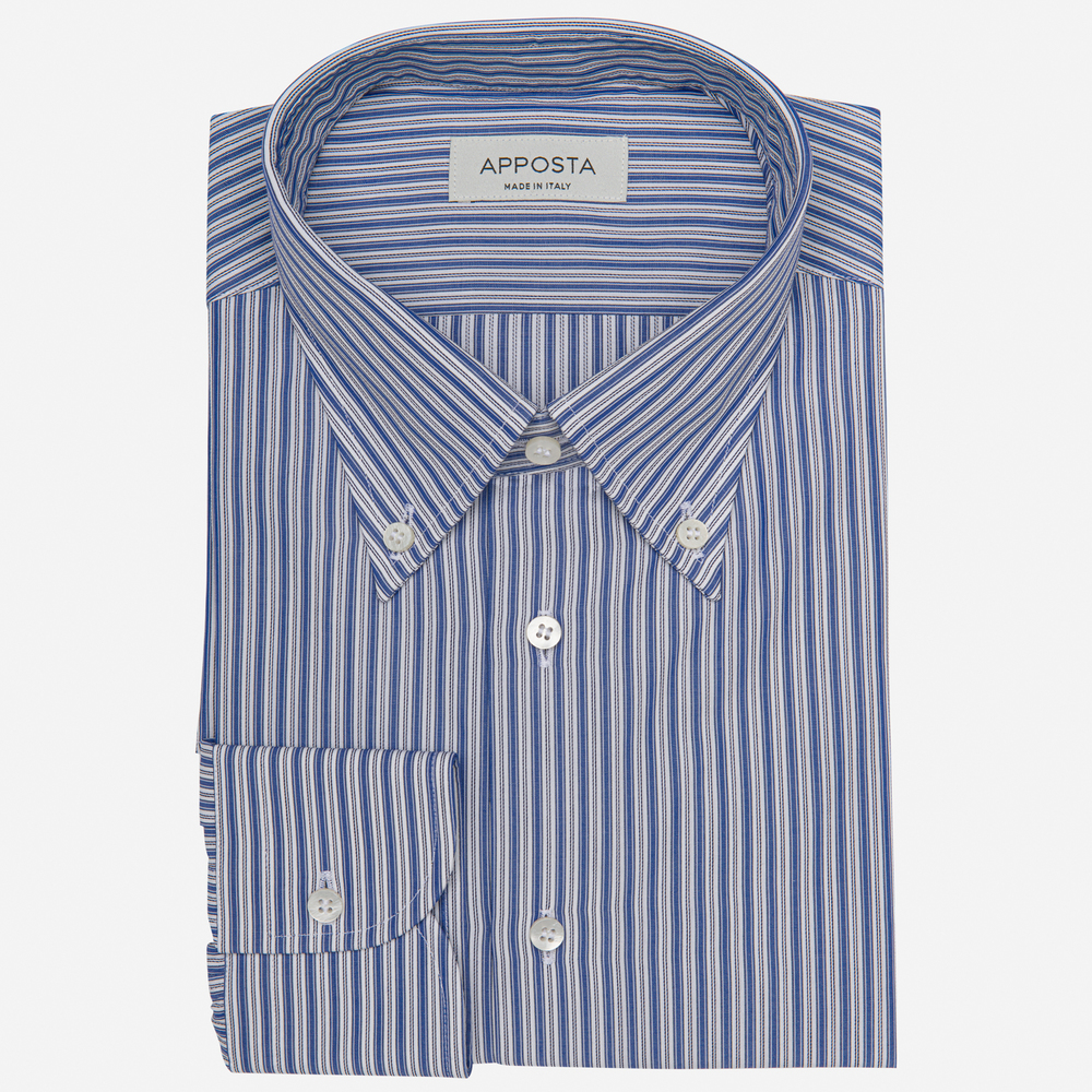 Image of Shirt stripes multi 100% pure cotton textured, collar style button-down collar