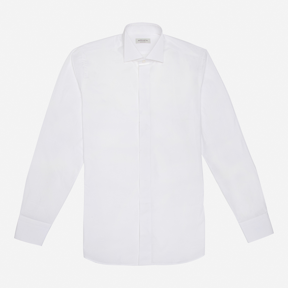 Hemd  einfarbig  weiß baumwolle twill doppelt gezwirnt, kragenform  kläppch günstig online kaufen