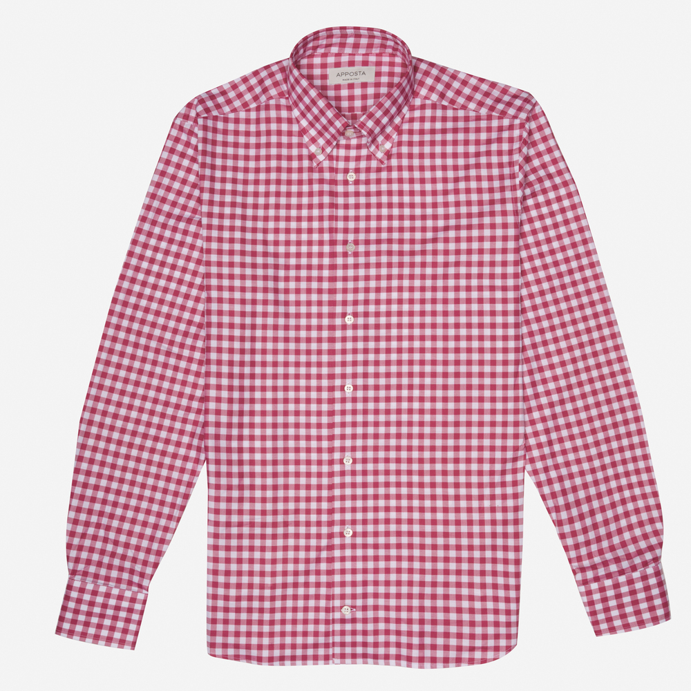 Hemd  karos gingham  rot baumwolle pinpoint oxford, kragenform  button-down günstig online kaufen