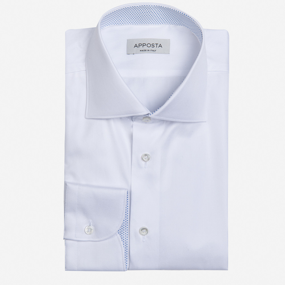 Hemd  einfarbig  weiß baumwolle twill doppelt gezwirnt, kragenform  halb-ge günstig online kaufen