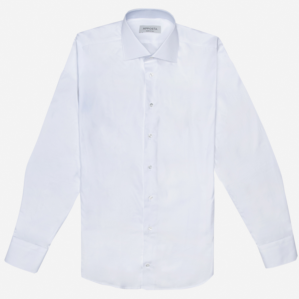 Hemd  einfarbig  weiß baumwolle twill doppelt gezwirnt, kragenform  halb-ge günstig online kaufen